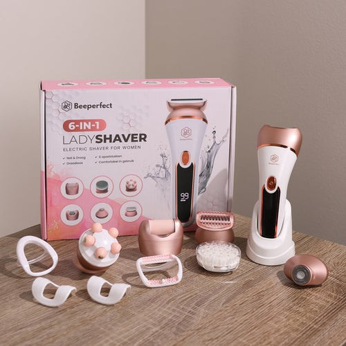 Beeperfect® - 6 in 1 Ladyshaver - zum epilieren/ rasieren/ trimmen - Wiederaufladbar - Wasserdicht - Weiß/Rosa - c51d7ff1d46f332e13deb55cfe4f482181f6387b_Enriched_product_image_e9ab1a19-fd8c-49b3-a4df-c8f89aba6bcd