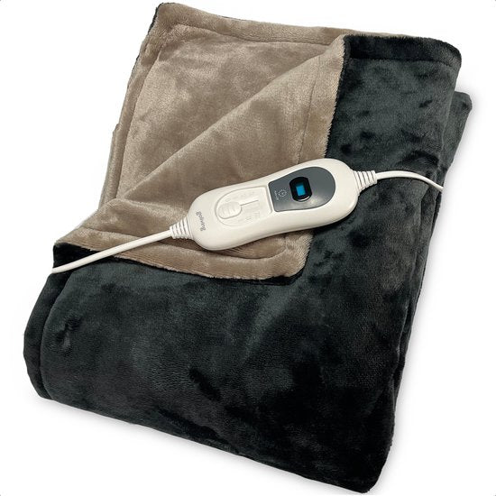 Goliving Electric Fleece Plaid - Heizdecke - Wärmende Fleecedecke - Elektrische Decke - 3 Wärmestufen - Maschinenwaschbar - 120 Watt - 2,5 Meter Kabel - Sherpa Flanell - 160 x 120 cm - Dunkelgrau - c81d7cbd2e6e3b48e8488989df29422df7bff89d_Enriched_product_image