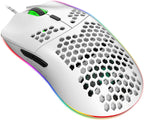 HXSJ J900 Optische Gaming-Maus - Ultraleicht - RGB-Beleuchtung - 6400DPI - Weiß - ccc3e400-9fbc-4897-84f1-3d11724f5522