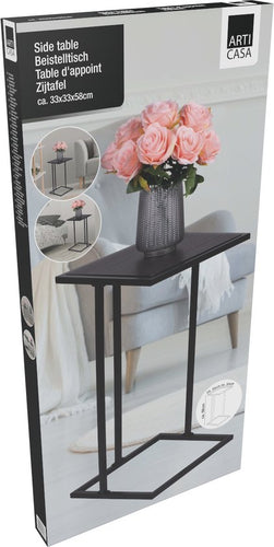 Arti Casa Beistelltisch - Metall und MDF - 58 x 33 x 33 CM - Nachttisch - Pflanzentisch - Laptop-Tisch - Industrie-Look - Schwarz - cd6de6359aae6e8d5ceef41035f475a1ababf9b8_Enriched_product_image