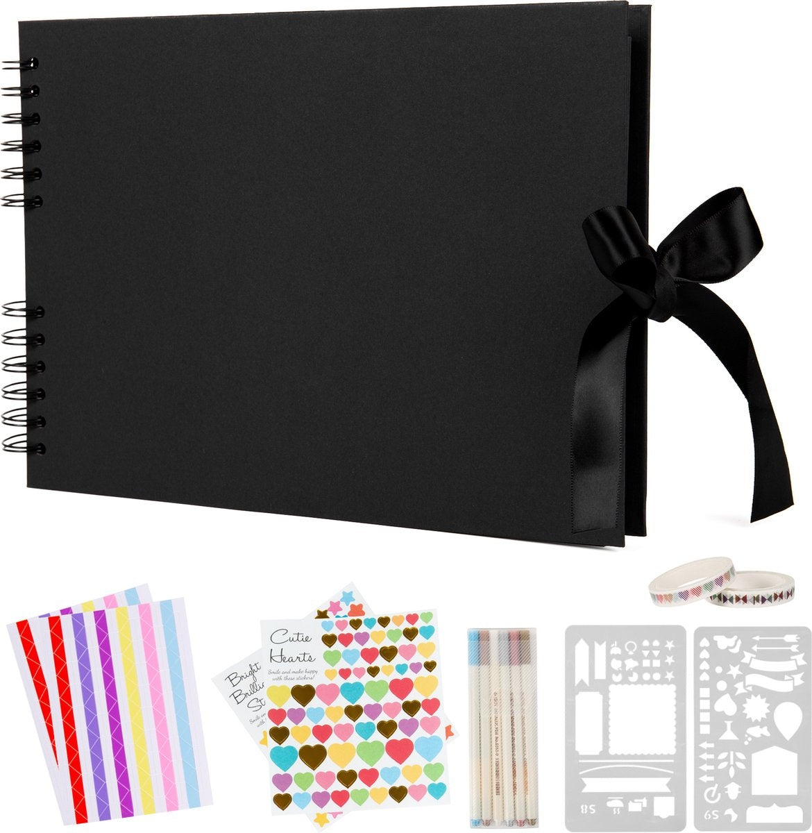 8720167429194 - Saaf Scrapbook Set - Inkl Zubehör - Scrapbooking Sammelalbum - Fotobuch Gästebuch - Schwarz 8720167429194 - Saaf Scrapbook Set - Inkl Zubehör - Scrapbooking Sammelalbum - Fotobuch Gästebuch - Schwarz