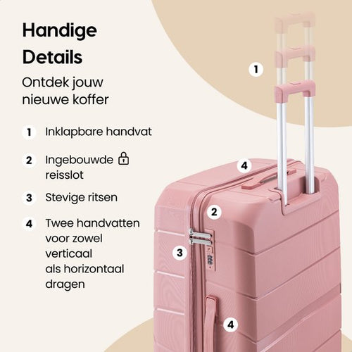 SKYCASES Urban Adventurer - Handgepäckkoffer - Zahlenschloss - 44L - Spinner-Räder - Reisekoffer mit Gepäckschloss - leichter Trolley - Pink - d44dd6223a72da4fb118e7baa5d74983eda4c454_Enriched_product_image_d471b684-2491-45e6-a64a-b60d126d8af3