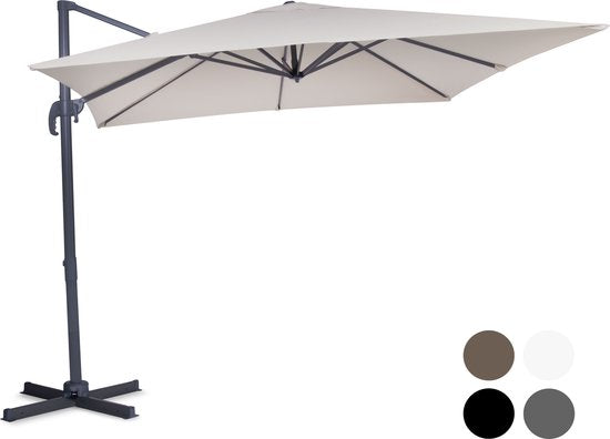 8717479096251 - Premium Floating Parasol Pisogne 300x300cm - Inkl Kreuzfuß & Schutzhülle - Quadratischer Sonnenschirm - 360° drehbar - Neigbar - UV-beständiges Tuch - Beige 8717479096251 - Premium Floating Parasol Pisogne 300x300cm - Inkl Kreuzfuß & Schutzhülle - Quadratischer Sonnenschirm - 360° drehbar - Neigbar - UV-beständiges Tuch - Beige