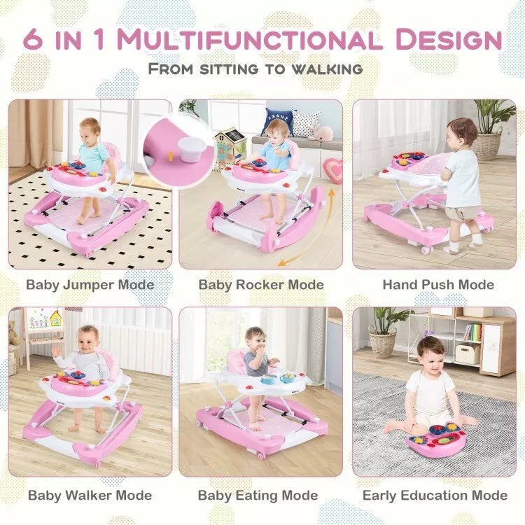 Coast Baby Kinderwagen - Zusammenklappbar - 6 x 1 - Höhenverstellbar - 71 x 61 x 50 cm - Pink