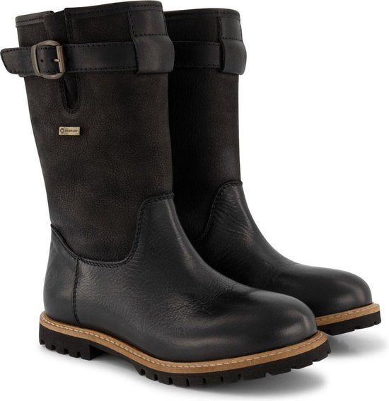 Travelin' Finland Damen - Wollgefütterte Leder Outdoor-Stiefel - Wasserdichte Stiefel - Schwarzes Leder