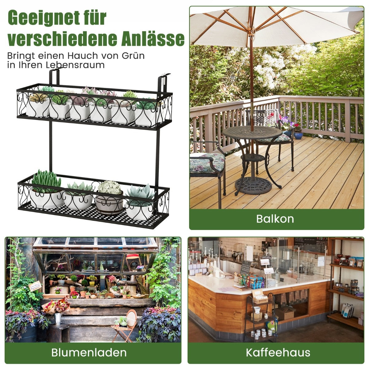 0783501269366 - hanging gegale 2-stöckiger Blumentopfhalter 60 x 33 x 59 cm schwarz 0783501269366 - hanging gegale 2-stöckiger Blumentopfhalter 60 x 33 x 59 cm schwarz