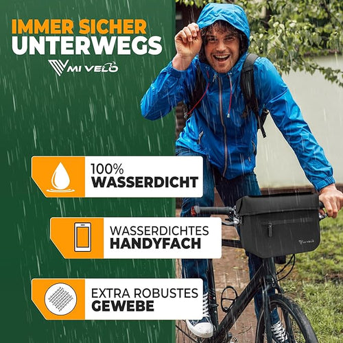 MIVELO Lenkertasche - 100% wasserdicht & mit Handyfach - 7 Liter - Schwarz - e82afb9dcd50f3b71b4a938387b610b3b7a59057_81Xx3bl_LrL._AC_SX679__1
