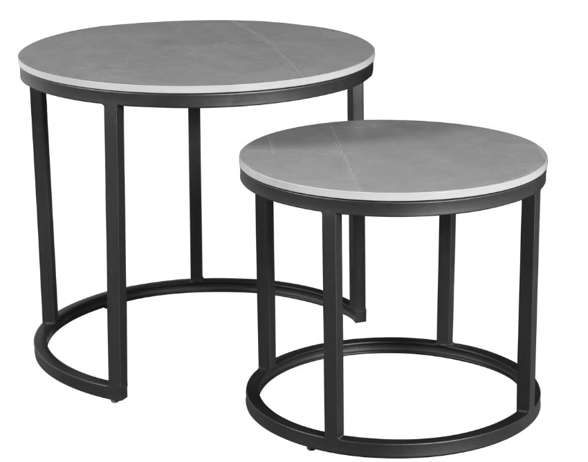 8720053566590 - Vince Design Beistelltischset Andy 2-teilig - grau 8720053566590 - Vince Design Beistelltischset Andy 2-teilig - grau