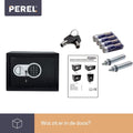 Perel Elektronischer Safe, mit Zahlenschloss, inklusive Notschlüssel und Befestigungsmaterial, 30 x 38 x 30 cm, 10,5 kg - f152510b394332fd59f466419e4df9833aa47d5a_Enriched_product_image