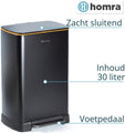Homra Koniq - Mülleimer mit Bakterienfilter - 30 Liter - Soft-Close-Deckel - Schwarz - f409714710c4887237b248c5b0d4ca38e7f27e37_Enriched_product_image
