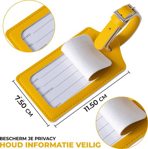 EverNeeds Gepäckanhänger - Gepäckanhänger für Koffer - Gepäckanhänger - PU Leder - Gelb - 2 Stück - fb88687b1c133ed0143517ac5941d3014b58418f_Enriched_product_image