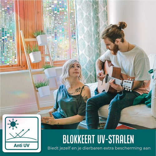 Homewell Fensterfolie HR++ 90X200cm - Solar & Isolierend - Statisch - Buntes Glas - Regenbogen Bejeweled - fd7f8a633e6c041a96d2369f82fcfc31e759286f_Enriched_product_image