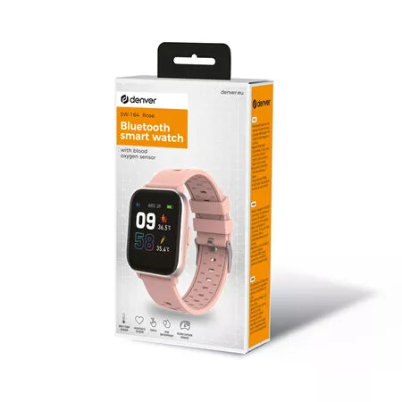 Denver Smartwatch - Einfacher Rückgabeknopf - Schrittzähler - Anrufe/SMS - TUYA App - Schlafaktivität - Herzfrequenz, Blutdruckmesser, Sportmodus - IP68 - SW164 - Pink - ffbf8381-add3-47a4-86c0-dcb04c0236a6