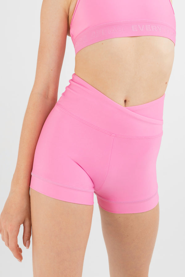 Petal Pink High-Waisted Biker Shorts