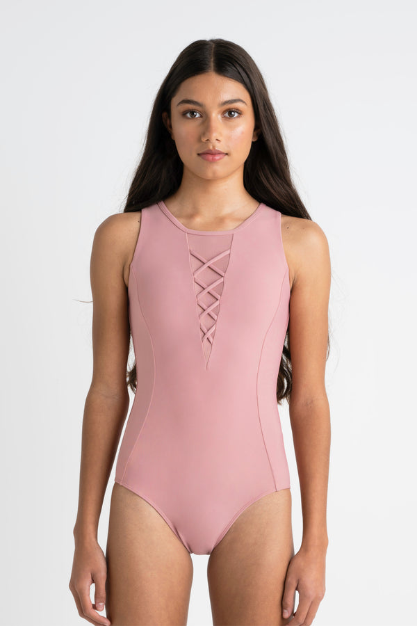 Every Turn Prima Mesh Cross Back Tank Leotard - Girls - Dancewear