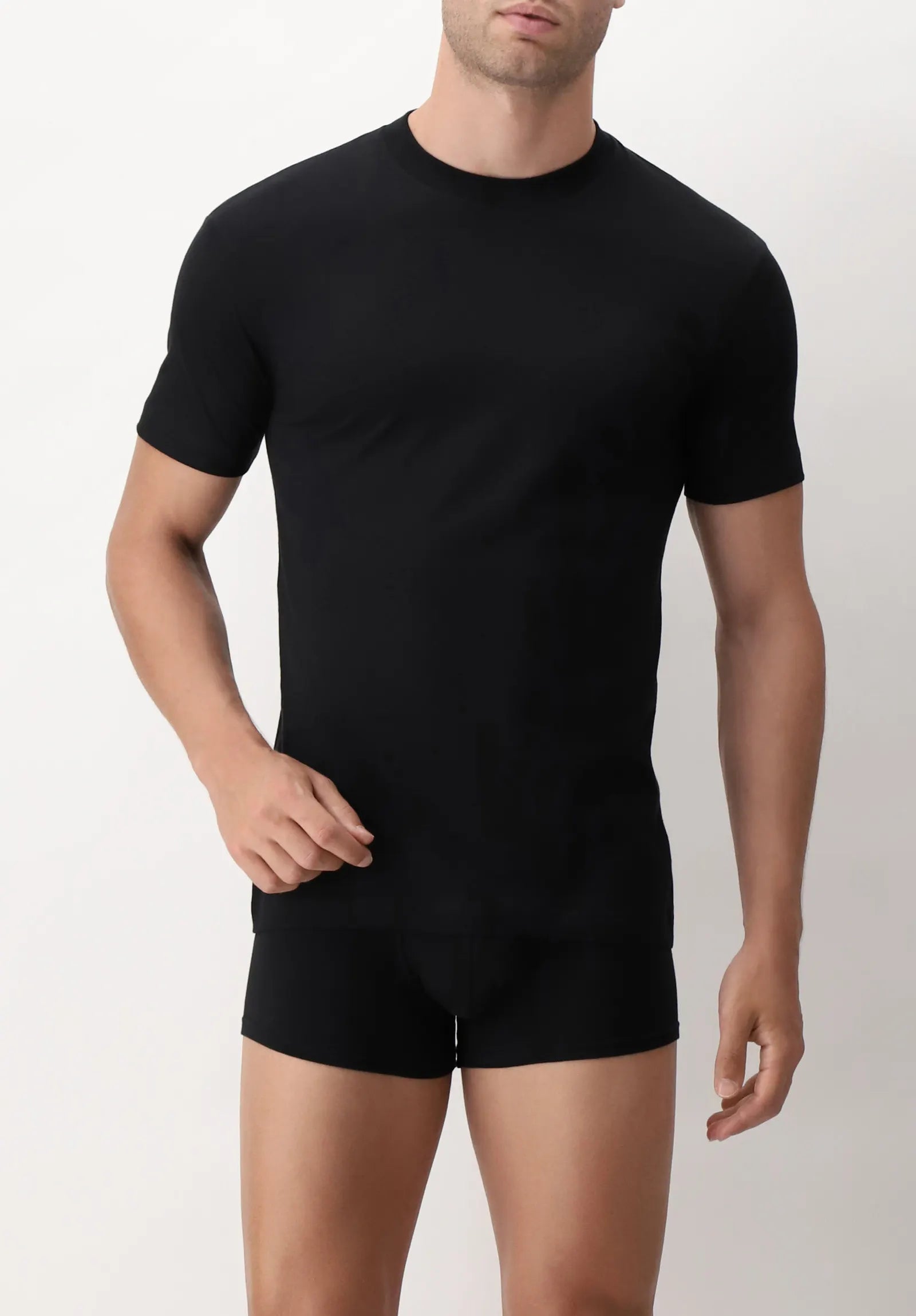 CAGI 1306 T-shirt Girocollo Alto Uomo BIANCO-NERO-BLU - Foto 25 di 32