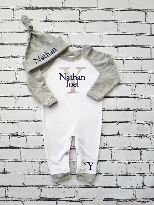 Baby Boy Classic Monogrammed Outfit – Lollipop Kids Designs