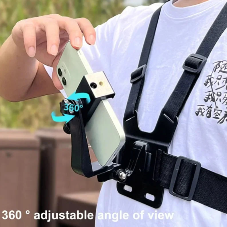 ACTIONVUE 5-in-1 Chest Mount Phone Harness – First-Person POV Strap Kit for Epic Hands-Free Filming