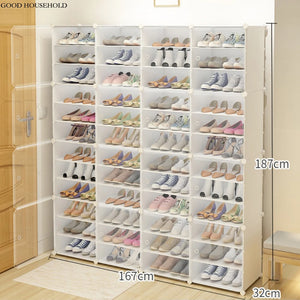 Easy To Assemble Multi-Layer Large Shoe Cabinet Rack – Waterproof, Dustproof Shoe Stand Storage Organizer - Lizard Vigilante
