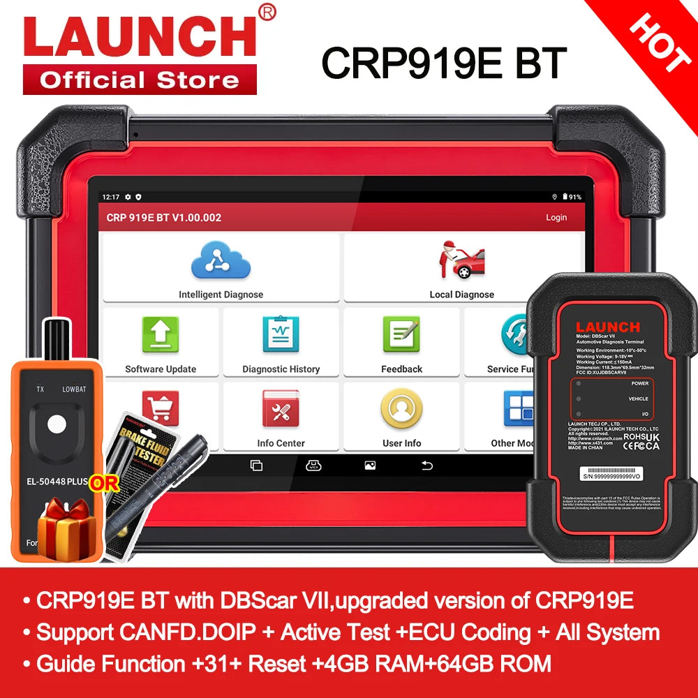 2024 LAUNCH X431 CRP919E BT Car Diagnostic Tool – The Ultimate OBD2 Scanner!