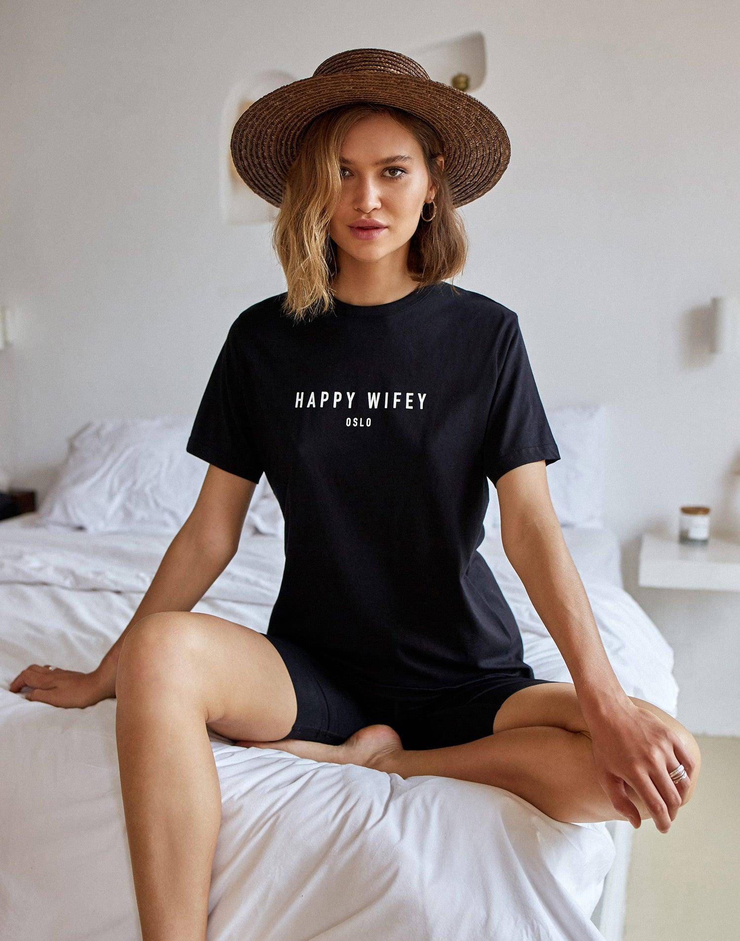 The Organic Cotton Tee in Black - Happy Wifey product image