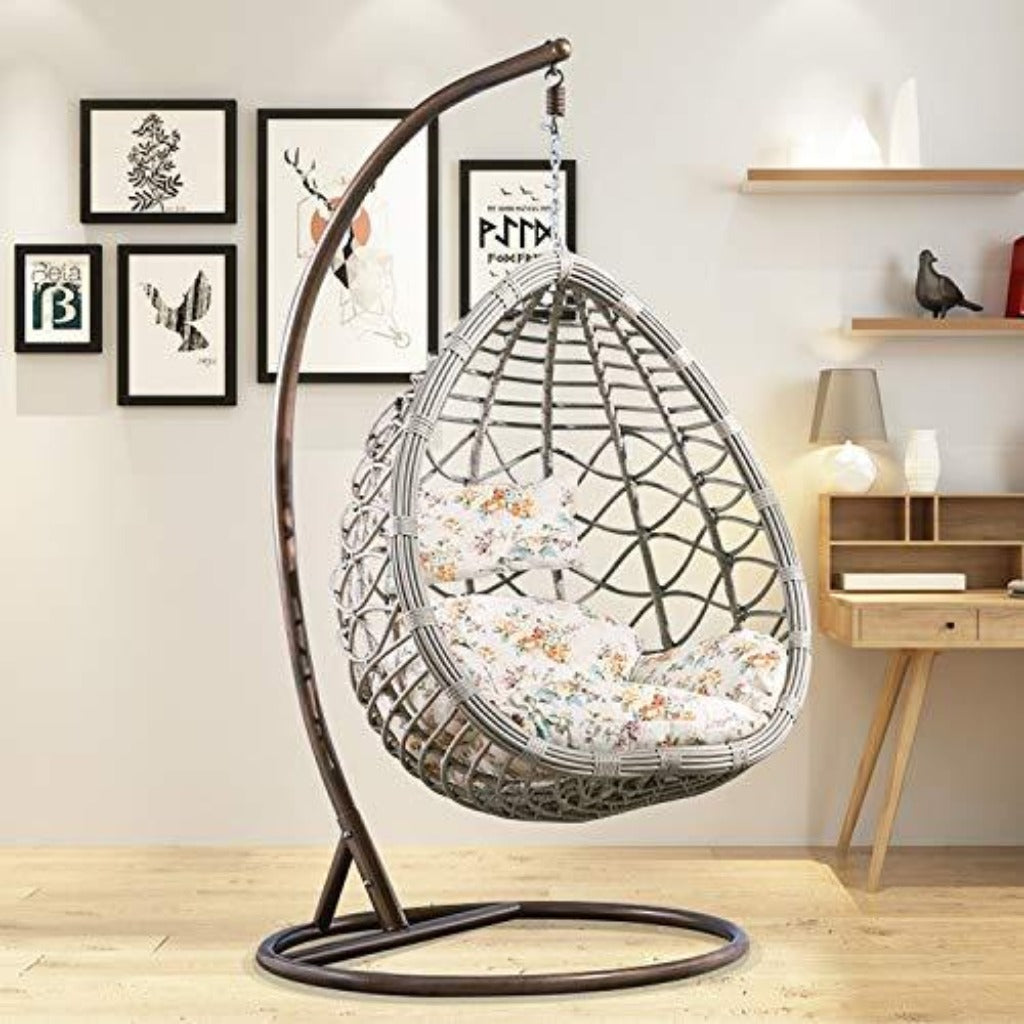 HOIHO Outdoor PE Rattan Egg-Shaped Hanging Chair, Swing ...