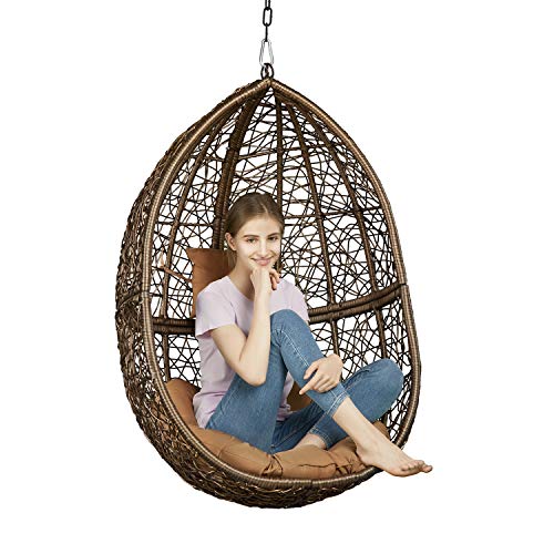 Rattan Wicker Hanging Chair Brown