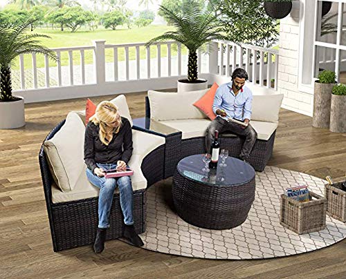 Lz Leisure Zone 6 Piece Outdoor Patio Sofa Furniture Sets Half