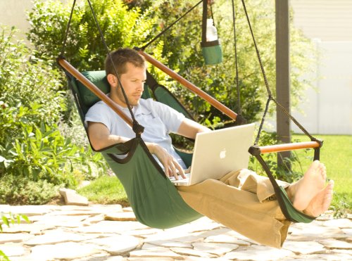 Hanging Hammock Air Chair, Wooden Dowels [5 Colors] - Hammock Town