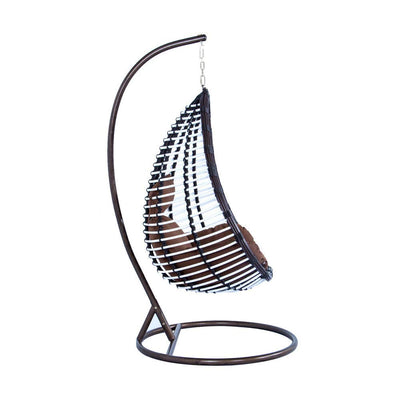 Outdoor Patio Wicker Hanging Egg Swing Chair With Stand Hammock Town