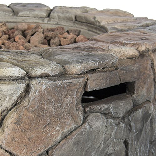 Best Choice Products Home Outdoor Patio Natural Stone Gas Fire Pit