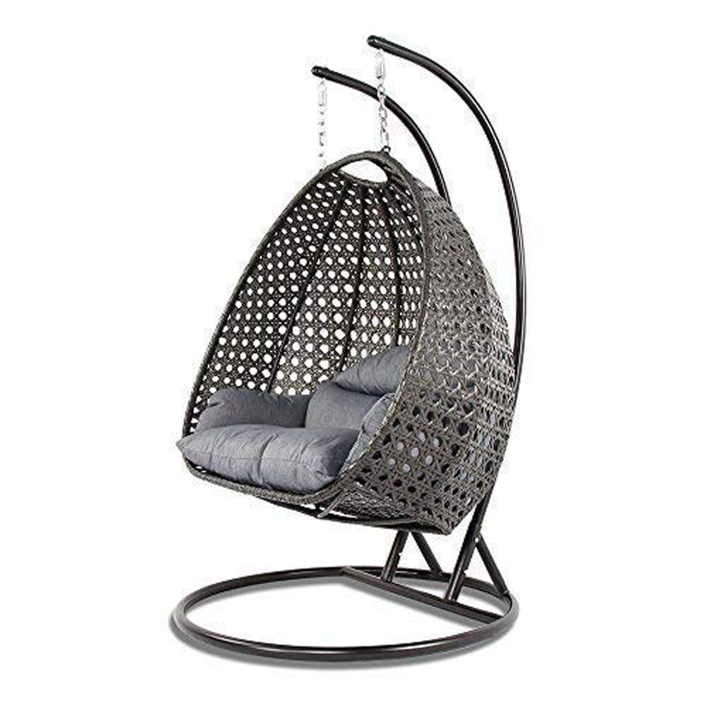 Luxury Outdoor Wicker Hanging Chair with Stand and Cushion ...