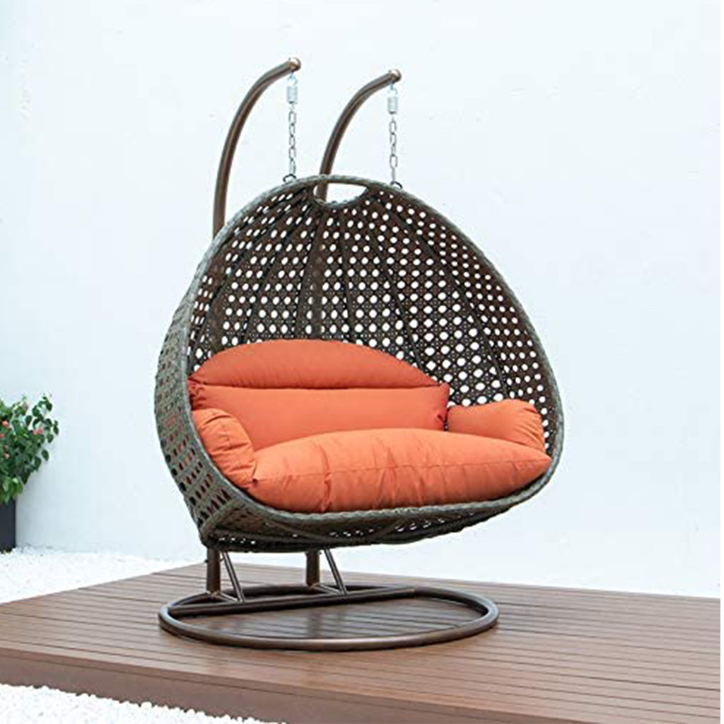 Wicker 2 Person Double Hanging Swing Egg Chair - Hammock Town