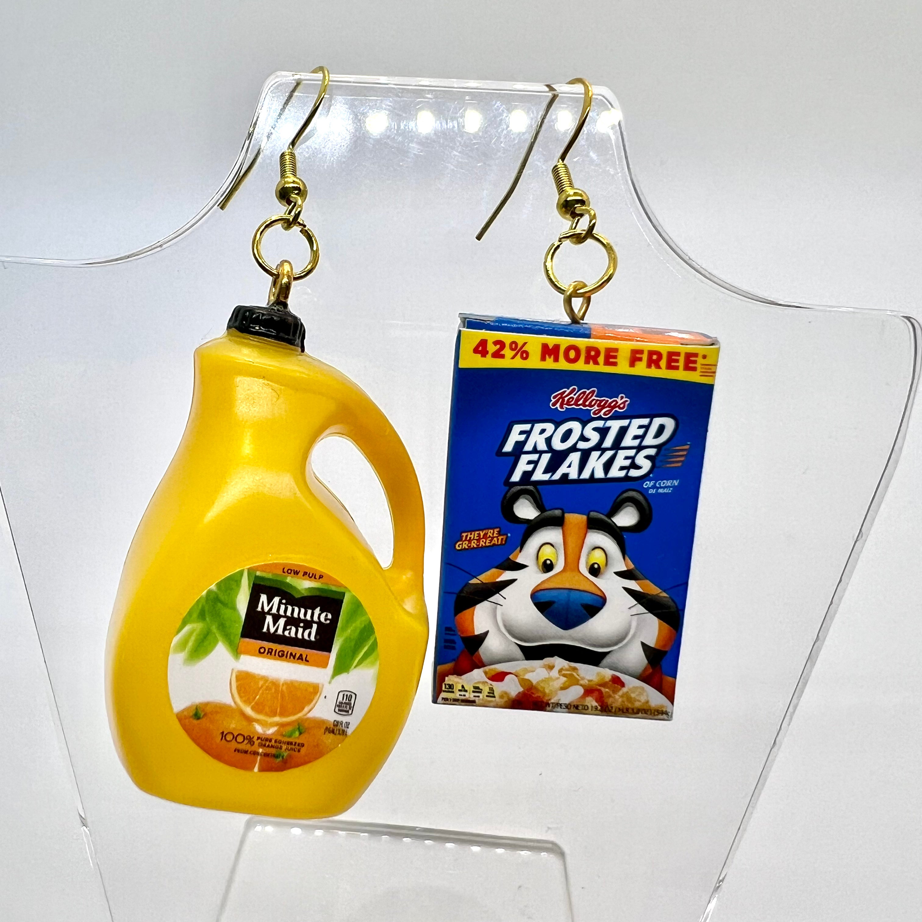 Cereal & Orange Juice Earrings