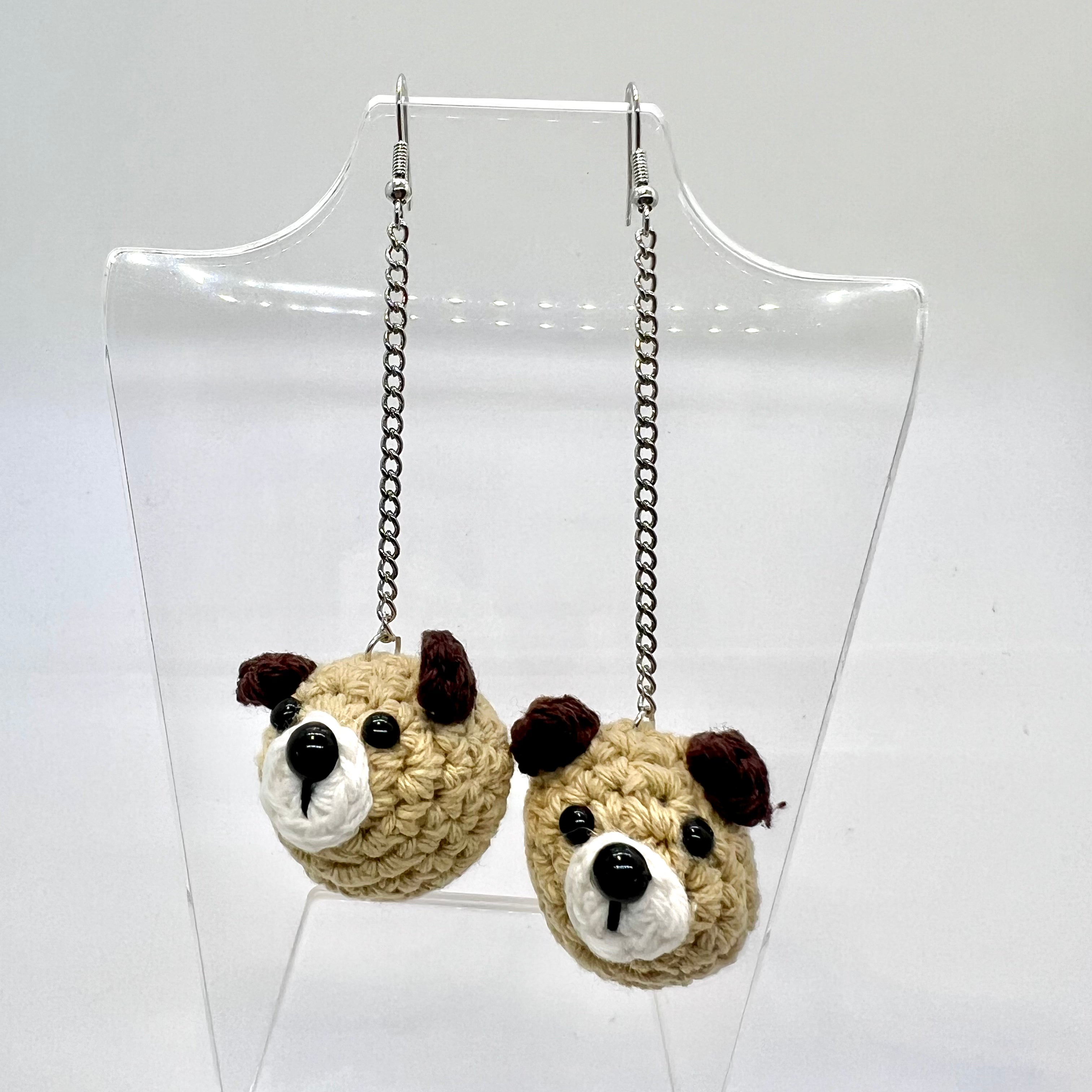 Crochet Dog Earrings