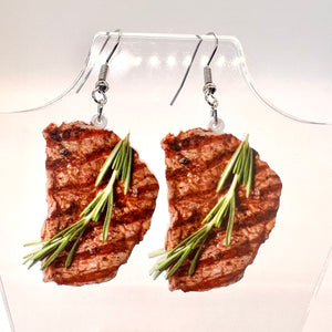 Ribeye Steak Earrings - Kylie Wylie Customs