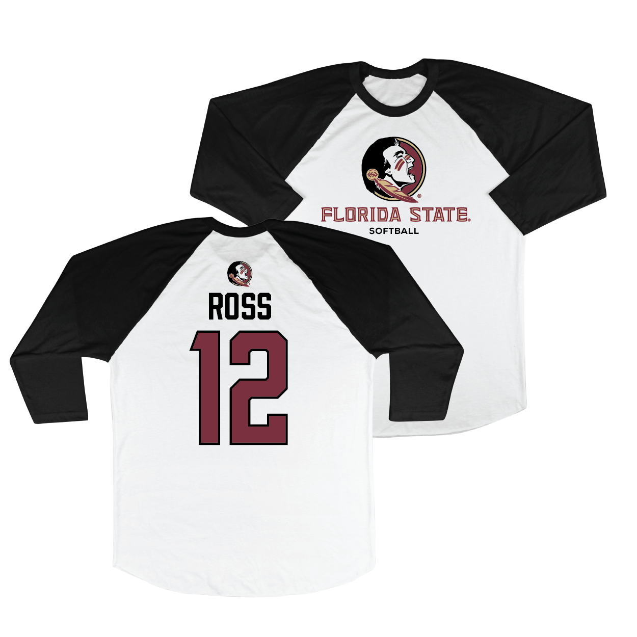 FSU Softball 3/4 Sleeve Raglan Tee - Amaya Ross | #12