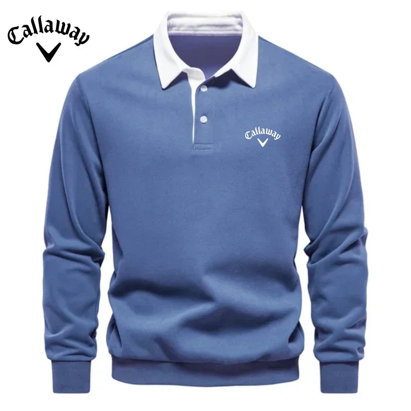Callaway Men's Embroidered Pure Cotton Long Sleeved Polo