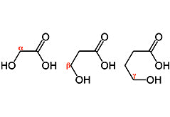 α-, β- and γ-hydroxy acids