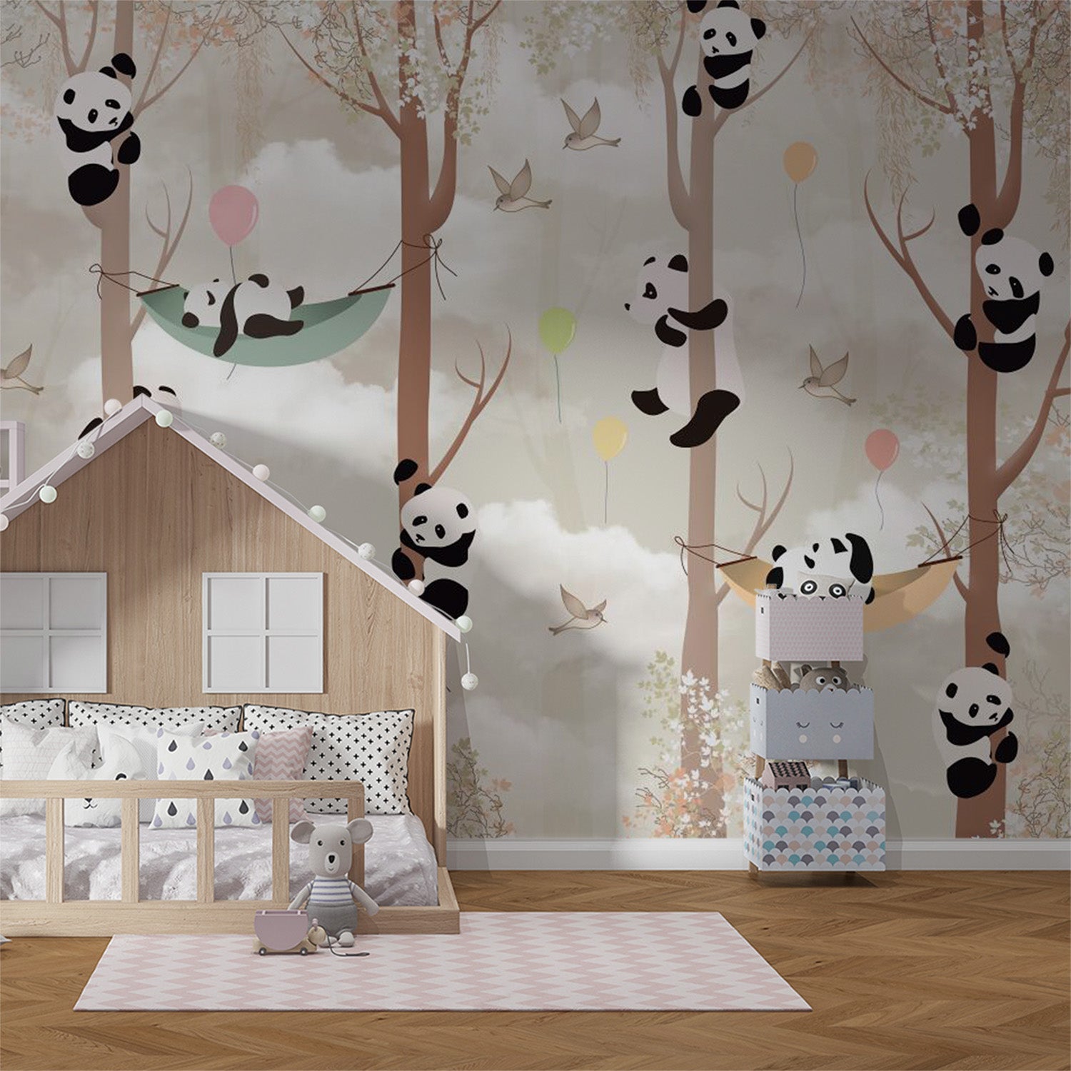 papier peint panda pour chambre de bébé