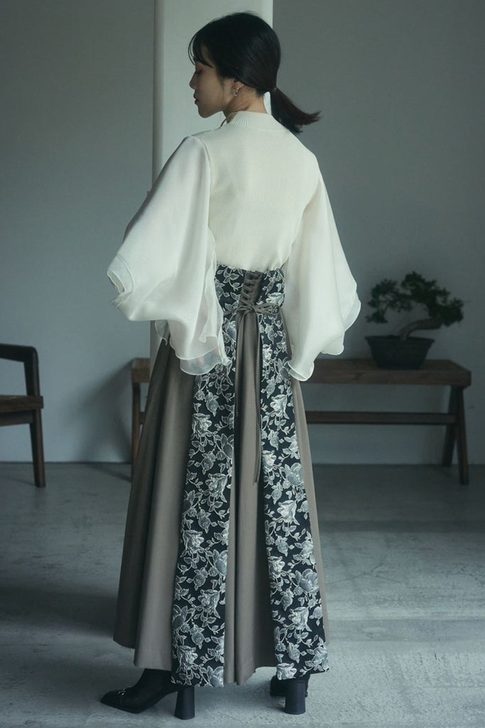 いいスタイル andrea&co Jacquard Skirt Ribbon ロングスカート
