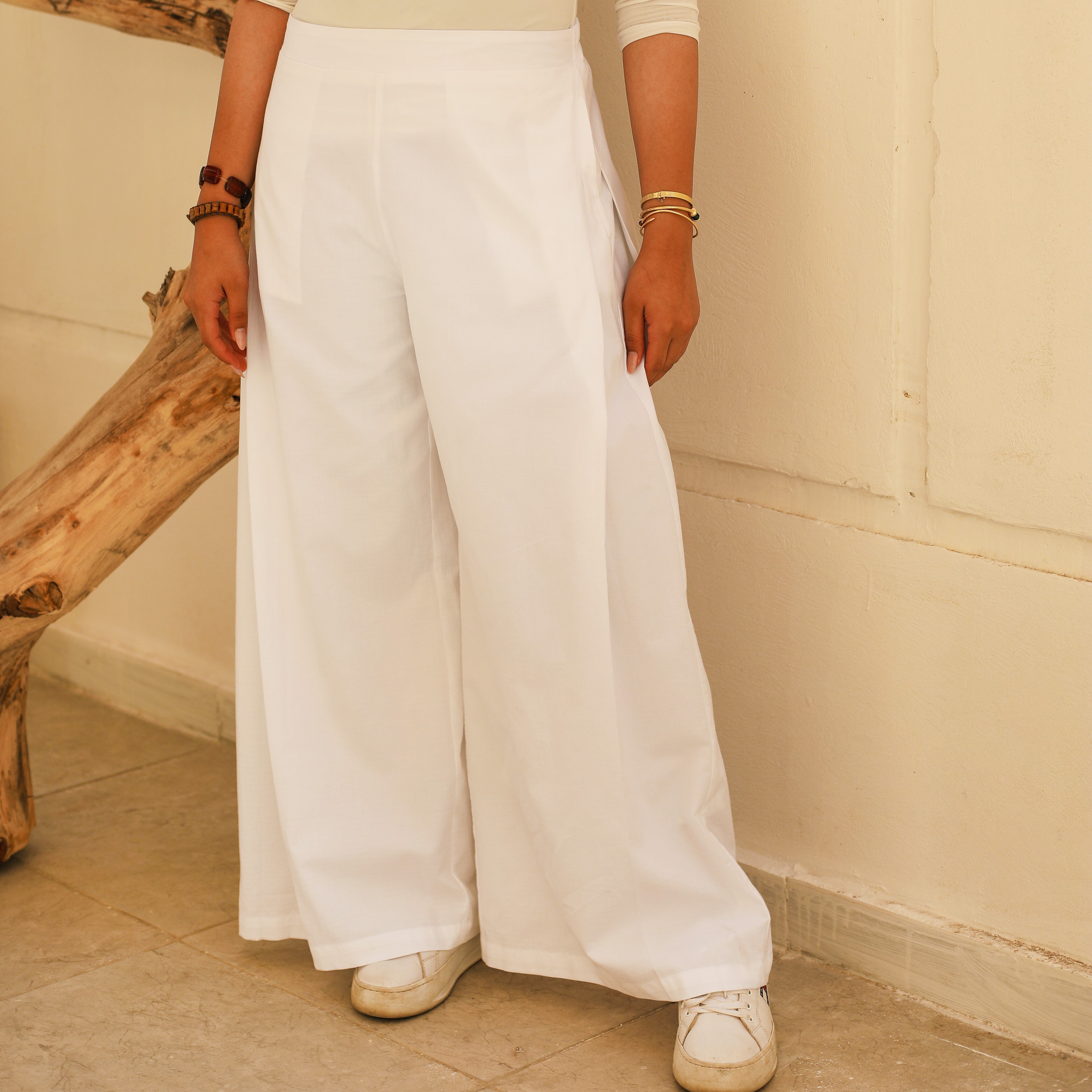 Palazzo Lenin Pants White – AB Essential Women Wear