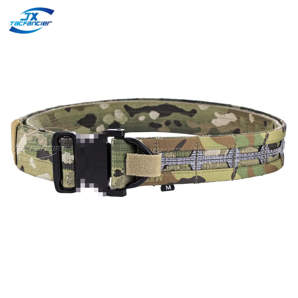 Tactical MOLLE Combat Belt Two Layer Military Outer Inner Belt QD Metal Buckle Heavy Duty Army Patrol Hunting Airsoft Gear TF51