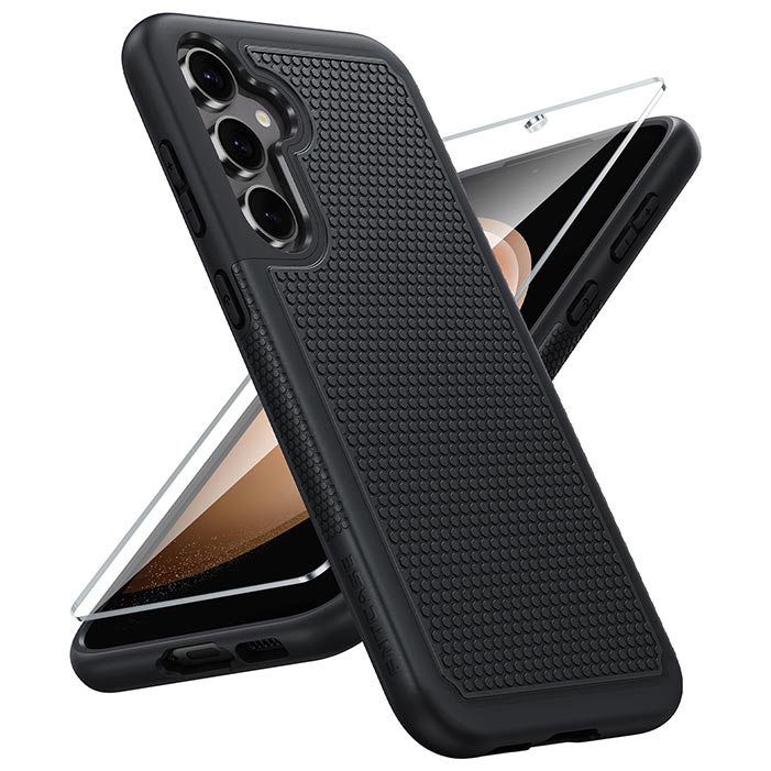 Samsung Galaxy S23-FE Case Shock Protection Cell Phone Cover Sturdy Case with Non-Slip Texture