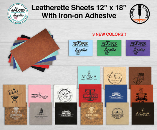 Leather Sheets with Adhesive for Laser Engraving, Laserable Leatherett –  American Personalized