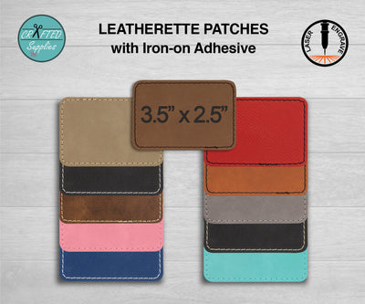 Laserable Leatherette 2.5 Round Patch with Adhesive