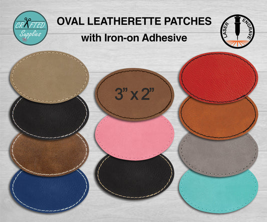 Custom Engraved Leatherette Patches - With Adhesive – American