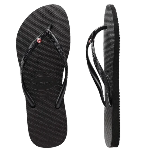 Havaianas black online slim crystal