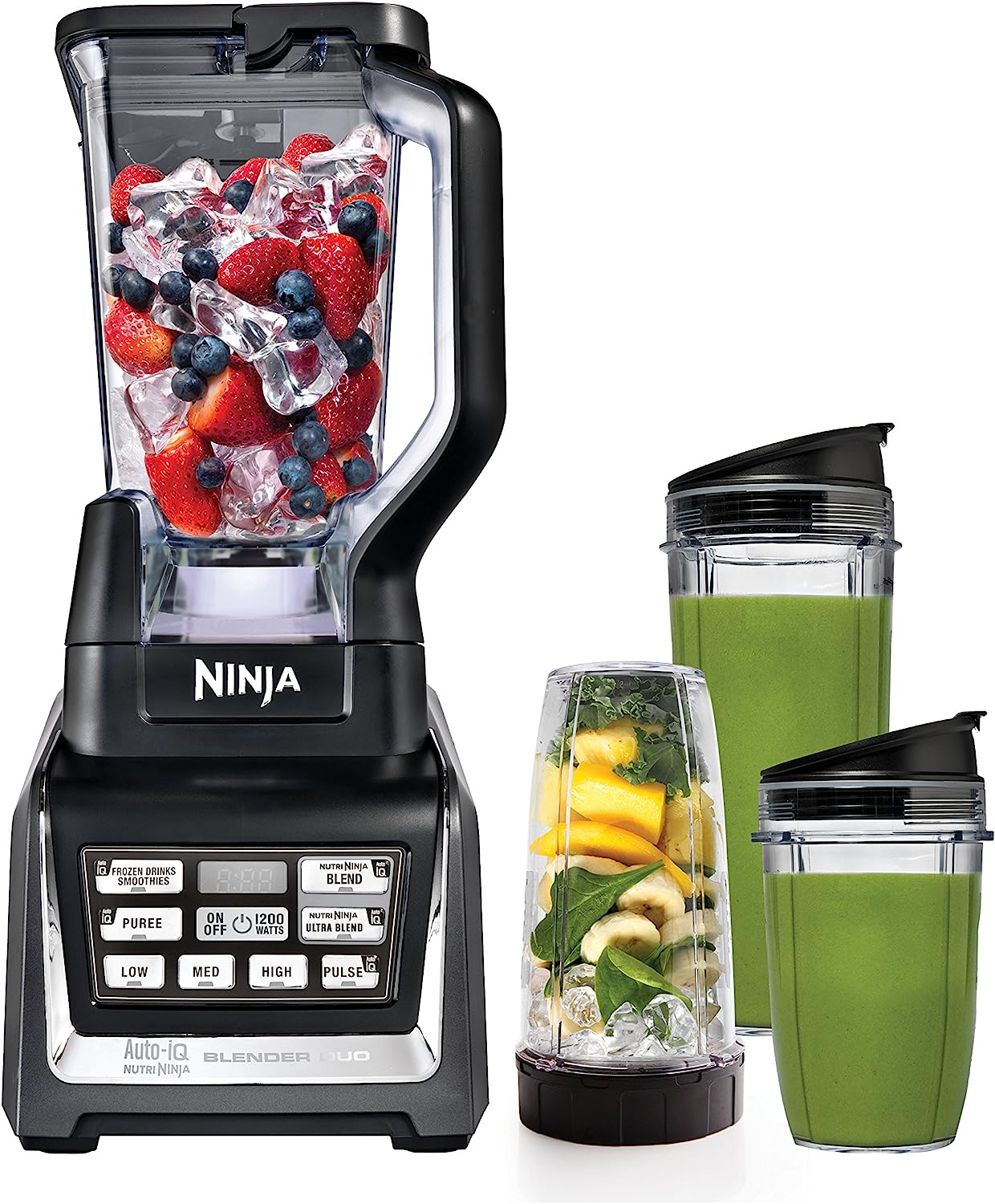Ninja BN751 Professional Plus DUO Bender 1400 Peak Watts 3 Auto-IQ Programs  for Smoothies Frozen Drinks & Nutrient Extractions 72-oz. Total Crushing  Pitcher & (2) 24 oz. To-Go 