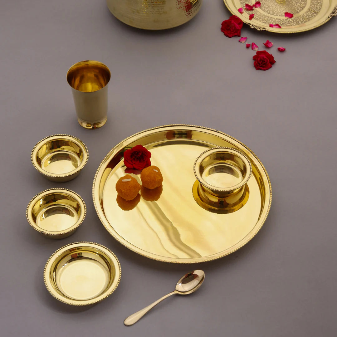 BRASS THALI SET (12.5 INCH)